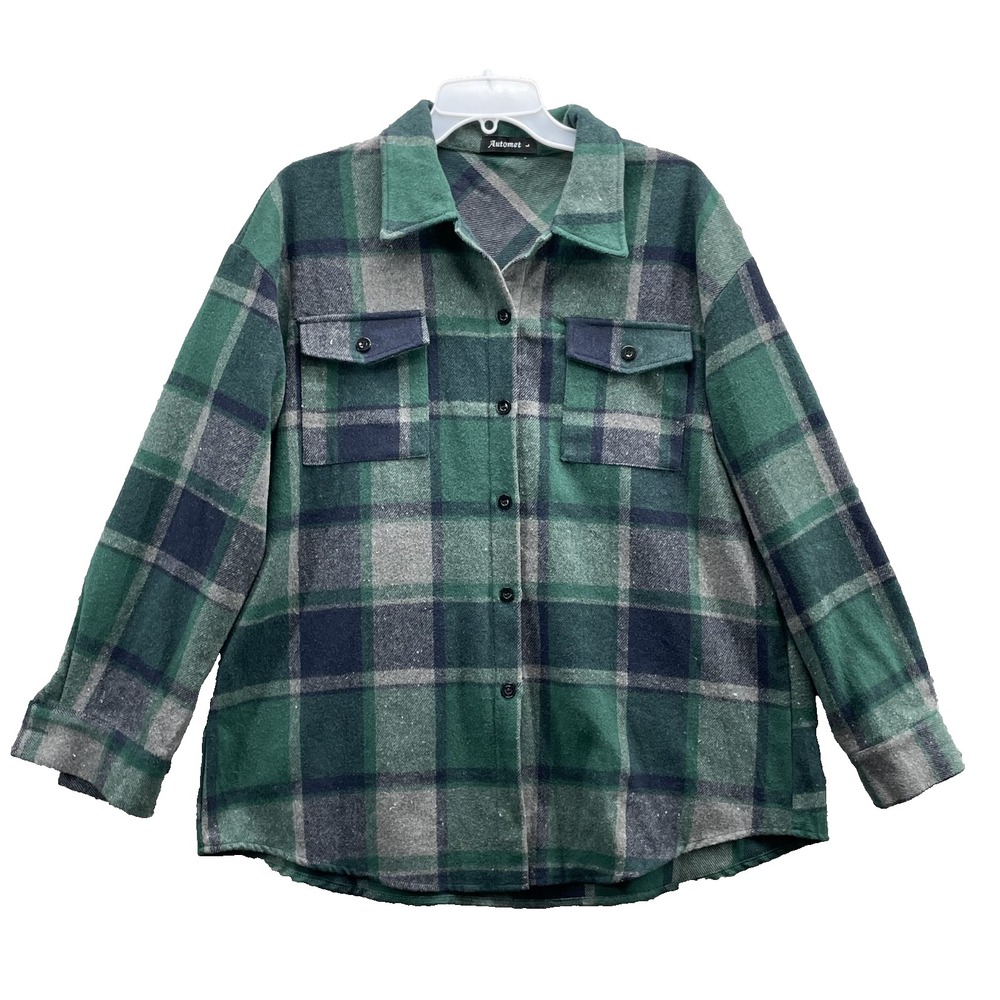 Automet Flannel Shirt Women Large Plaid Gorpcore Cabin Academia Fall Outdoor 90s